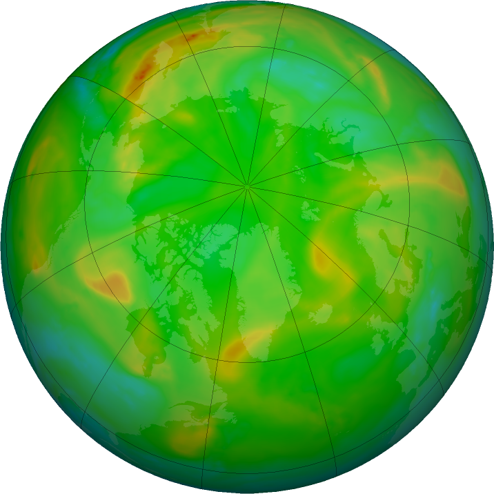 Arctic ozone map for 01 July 2019